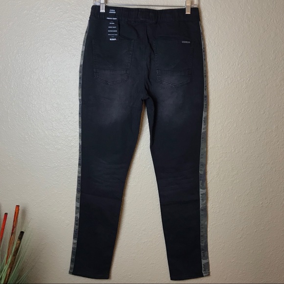 Hudson Knit Stretch Denim Chino Jogger Jeans Black & Camouflage Size XL - Picture 5 of 6
